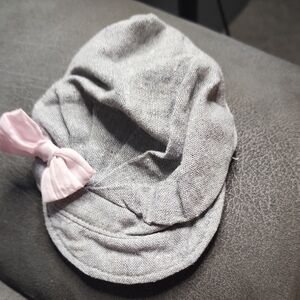 18in doll Gray Kids Cap with Pink Bow